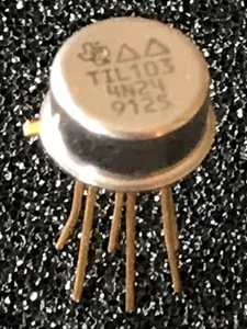 TIL103 4N24 TEXAS INST. OPTO COUPLER 6 PIN TO5 METAL CAN PACKAGE (x1) fcb27.34 - Picture 1 of 2