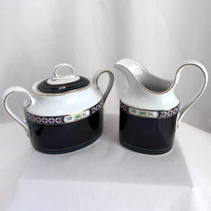 Mikasa "Black Diamonds" Sugar and Creamer Set - L5030 - Made in Japan - Picture 1 of 11