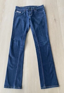 DIESEL LIV Women 29 x 33.5 Blue Dark Wash 0086C Straight leg Low Rise Stretch - Picture 1 of 16
