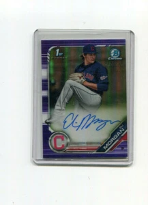 2019 Bowman Chrome Purple Refractor Eli Morgan 1st Bowman Auto 218/250 - Picture 1 of 1