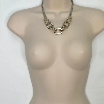 Collar llamativo Alfani para mujer de eslabones grandes y múltiples cadenas tono plata 18" Foto 1 de 4