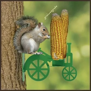 GREEN TRACTOR CORN COB SQUIRREL BIRD FEEDER STEEL WLNA35182 - Picture 1 of 2
