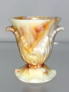 Vogue Mercantile Cadmium Uranium Custard Slag Glass Urn Toothpick Match Holder - Picture 1 of 21