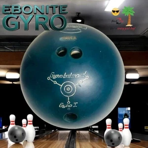Palla da bowling in uretano blu scuro Ebanite Gyro I 14 libbre 3 once con usura normale - Foto 1 di 7