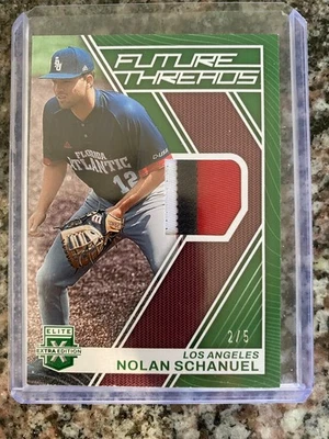 Panini Elite Extra Edition 2023 - Future Threads Green #FT-NS Nolan Schanuel/5 Foto 1 de 2