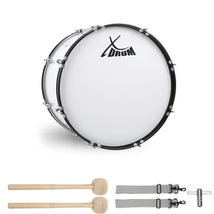 Marsch Pauke Bass Trommel Marching Drum Große Trommel weiß 20" x 12" Stadion Fan - Bild 1 von 8