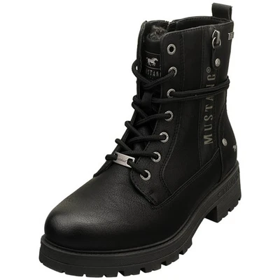 Botines Mustang de tacón lateral para mujer en negro - 10 EE. UU. Foto 1 de 4