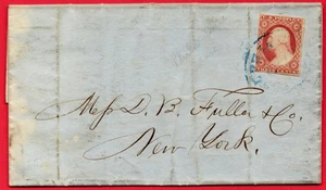 U.S. Faltbrief mit Scott 11 Typ 1 : rosebraun datiert 1852 / MB-352 - Bild 1 von 3