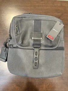 TUMI MEN'S ARNOLD ZIP FLAP CROSSBODY BAG GREY/ BLACK - Picture 1 of 2