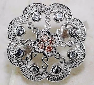 1CT Treated Padparadscha Sapphire 925 Sterling Silver Ring Sz 6 I1-1 - Picture 1 of 2