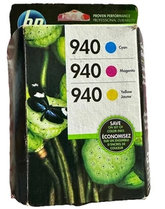 HP940 Tri-Color 3-Pack Ink Cartridge Genuine OEM New Exp 6/2019 OfficeJet Pro - Picture 1 of 2