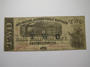 Billete de banco moneda obsoleta de $2 1861 de Nueva Orleans Louisiana Jackson Great North - Imagen 1 de 2