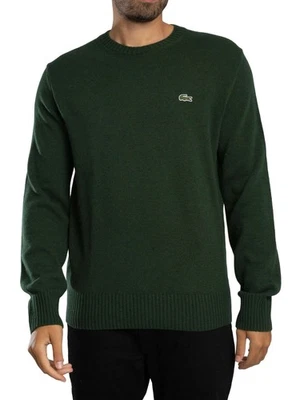 Lacoste Men's Carded Wool Crew Knit, Green - image 1 of 4