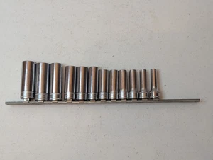 Snap On SFSM8-SFSM19 12pc set 6 Point Metric Deep Socket Set 8-19mm By 1mm - Picture 1 of 14