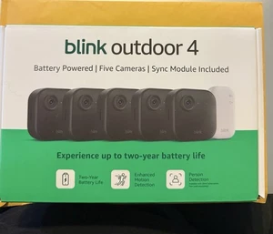 Blink Outdoor 4 (4th Gen) 5 Camera Battery Powered System W/ Sync module - NEW! - Picture 1 of 4