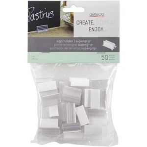 Deflecto SuperGrip Porta Insegna con Adesivo 1" 50/Pkg - Trasparente 20002CR - Foto 1 di 6