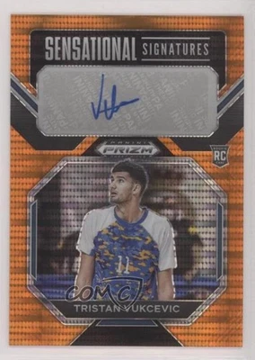 2023 Panini Prizm Draft Picks Orange Pulsar /49 Tristan Vukcevic Rookie Auto RC - Image 1 of 2
