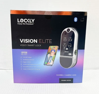 Lockly Vision Elite Video Smart Lock W/High-Def Cam Fingerprint & Solar Charge - Image 1 of 4