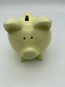 Alcancía de colección Enesco cerdo amarillo cerámica esmaltada coleccionable para graduado ahorro de bebé - Imagen 1 de 8