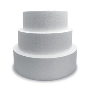 Cake Dummies 5 Inch Deep Round Sizes 3 - 12 Inch Polystyrene Dummy Cakes - Picture 1 of 11