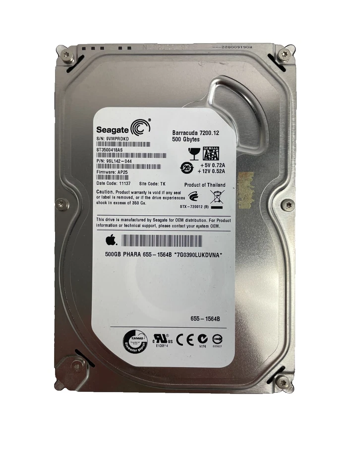 Внутренний кэш диска Seagate модель ST3500418AS Barracuda 7500 об/мин 500 ГБ 16 МБ - Изображение 1 из 3