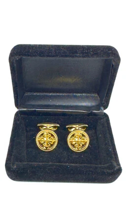 LUXURIOUS QUALITY KNOT men’s Cufflink  GOLD Plated  Wedding IN A CUFFLINK BOX UK - Image 1 of 4