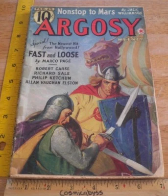 1939 ARGOSY V. 288 #4 Weekly horror Science Fiction pulp Nonstop to Mars Foto 1 de 4