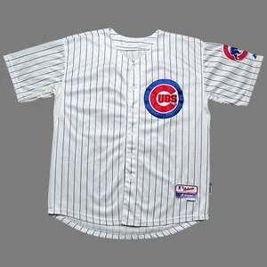 MLB Chicago Cubs Jason Heyward Majestic Pinstripe Baseball Jersey - Picture 1 of 12