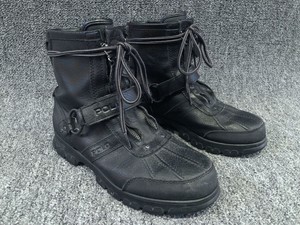 black polo boots with zipper
