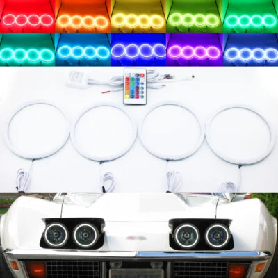 IR cotton RGB halo ring for Chevrolet Corvette C3 1968-1982 headlight angel eye - Image 1 of 4