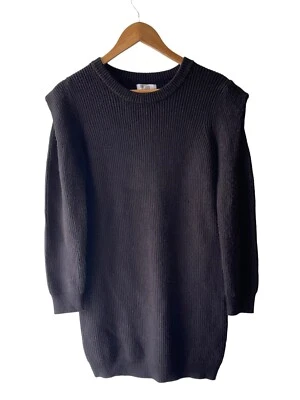 BB Dakota + Steve Madden Size S Black Pointy Shoulder Sweater Dress - Image 1 of 4