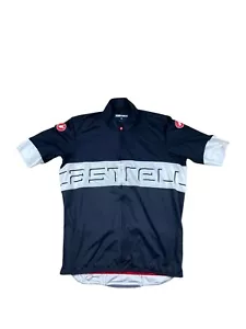 Castelli Cycling Jersey Mens XL White Black Full Zip Short Sleeve - Picture 1 of 3