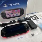 Ps Vita Pink / Black Pch-2000 Console & Box & Charger & 8gb Memory Card Sony Jp