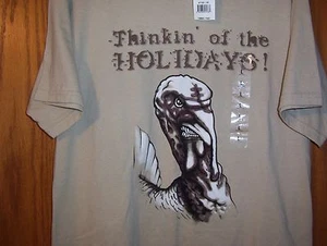 Camiseta para hombre Gander Mountain "ANGRY TURKEY" Thinkin of the Holidays talla grande nueva con etiquetas - Imagen 1 de 3
