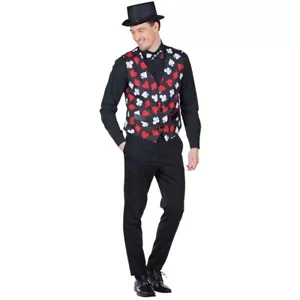 Xpar 14442 Poker Weste Fliege Pokerspieler rot schwarz Karneval Herren Kostüm - Bild 1 von 1