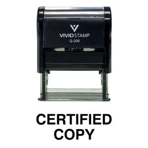 Certified Copy Self Inking Rubber Stamp (Black Ink) - Medium - Picture 1 of 1