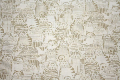 MR B'S CATS IN TAN FROM BENARTEX - TECIDO 100% ALGODÃO - Imagem 1 de 3