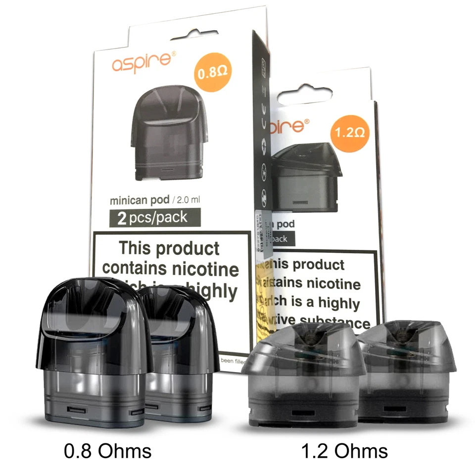 ASPIRE Minican Replacement Pod Cartridges Pack of 2 - FREE POSTAGE ABOVE £10 MIX&MATCH