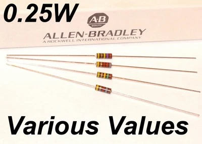 Resistencia ALLEN BRADLEY 1/4W RCR07 varios valores: 10R 100R 1K 10K 1M 10M otros