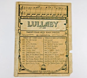 Canción de cuna Nº Partituras para piano 1609 de G Martin 1912 notas extra grandes muy fáciles - Imagen 1 de 10