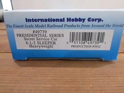 HO Scale Presidential Series Conneaut Secret Service 8-1-2 Sleeper Car Lot#3599 - Image 1 of 4