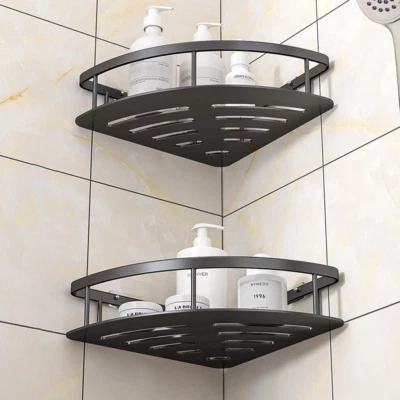 2PCS Corner Shower Rack Shelf Bathroom Storage Organiser Basket Tidy Shelf UK - Image 1 of 4