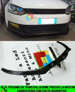 VW POLO 6R 6C 2009 AL 2016 LIP SPOILER SOTTO PARAURTI ANTERIORE ABS NERO .- - Imagen 1 de 12