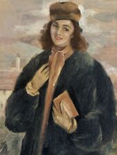 Neville Stephen Lytton (1879-1951) - Portrait De Jeune Femme & Peinture