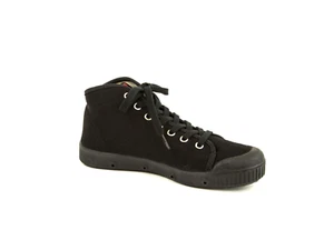 NEW SPRING COURT WOMENS B2 W BLACK CANVAS & SOLE HIGH TOP SNEAKERS SIZE CHOICE - Picture 1 of 5
