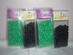 Black & Green Hair beads (6 packs) - Picture 1 of 1