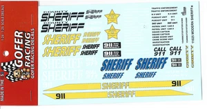 GOFER Racing , Modern SHERIFF Mrkg Decals For Model Cars in 1/24, 1/25 11024 ST - Picture 1 of 1