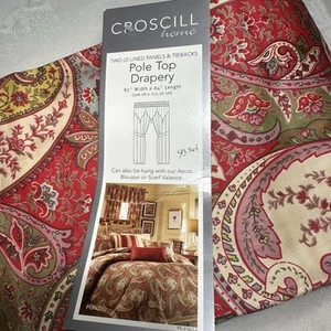 Croscill Ponzio Pole Top Drapery gefüttert 2 Paneele 82x84 cm Paisley Neu - Bild 1 von 9