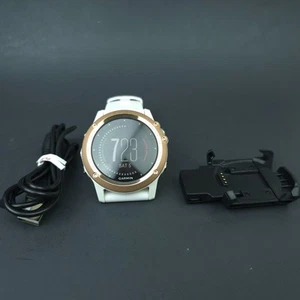 Garmin Fenix 3 White Rose Gold Fitness Sport GPS Training Watch w/ Charger - Picture 1 of 14