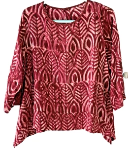 Túnica Tienda Ho Manga Corta Batik Remolino Algodón Lino Lagenlook Para Mujer Talla Única - Imagen 1 de 12